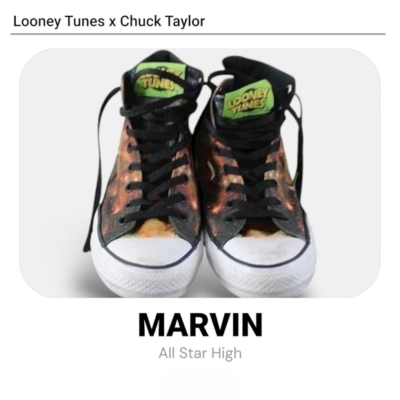 Chuck Taylor x Looney Tunes All Star High Marvin the Martian Sneaker NWOT No Box - Picture 4 of 10